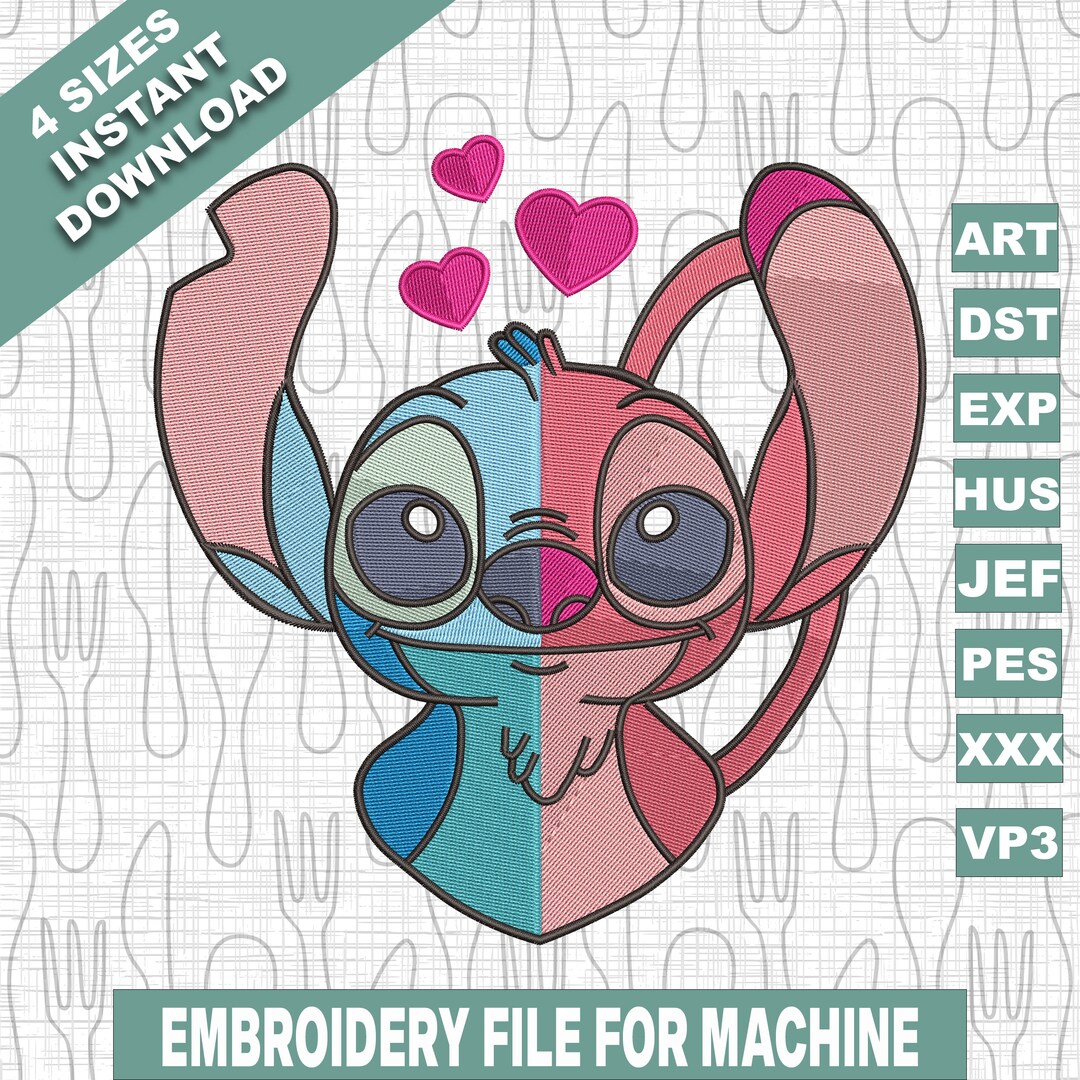Cute Pink Valentine's Day Embroidery Designs Files, Valentine's Day ...