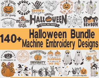 140+ halloween embroidery designs, spooky season embroidery pattern,happy halloween 2024 embroidery files trendy,gifts for halloween,4 sizes