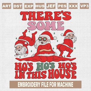 Ho ho ho embroidery designs, santa christmas embroidery pattern, christmas embroidery files trendy, gifts for christmas, 5x7
