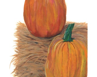 Classic Pumpkins Watercolor Print