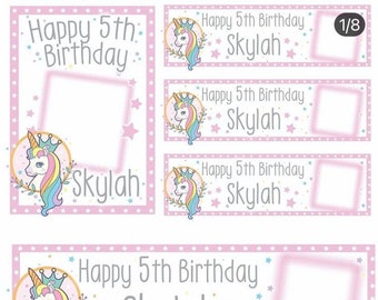 Personalised Birthday Banner for little girl, unicorn style, 1st Birthday, age 2, age 3, age 4, age 5 toddler birthday birthday  banners