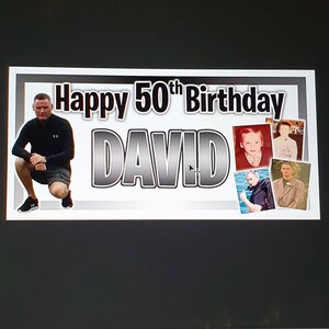 Personalised Happy Birthday Banner, Personalised Photo Banners and Posters Designed and Printed 18th, 16th, 21, Any Age, any celebration