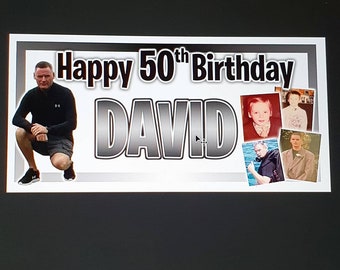 Personalised Happy Birthday Banner, Personalised Photo Banners and Posters Designed and Printed 18th, 16th, 21, Any Age, any celebration