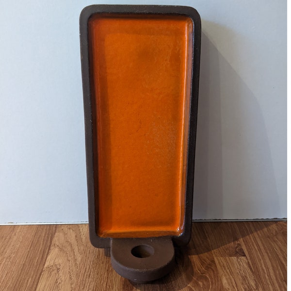 Ceramic Wall Sconce Knabstup Candleholder Orange Danish Mid Century Modern