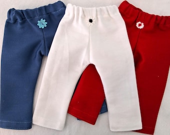 This Is A ( Set Of Three Pair) 14" Doll Pants Red, White, And Blue