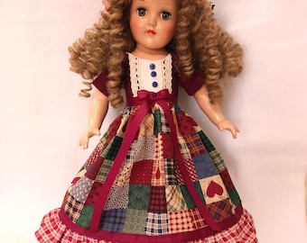 Vintage Fabric Gown And Mop Cap Fits 14" Wellie Wishers And Toni P 90
