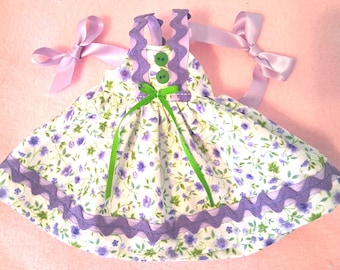 Easter Dress Fits 14" Dolls, Hair Ribbons Included