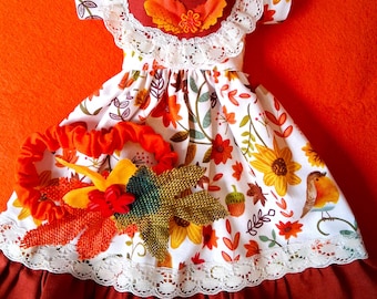 Fall Gown And Headband Fits 14" Slim Hardbody Doll's