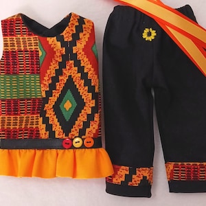 Colorful Doll Tunic, Pants and Ribbons for 14" Dolls