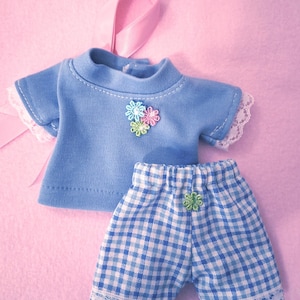 Tee Shirt, Shorts, And Hair Ribbons For 14" Dolls, Wellie's , Ruby Red And Others