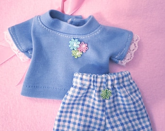 Tee Shirt, Shorts, And Hair Ribbons For 14" Dolls, Wellie's , Ruby Red And Others