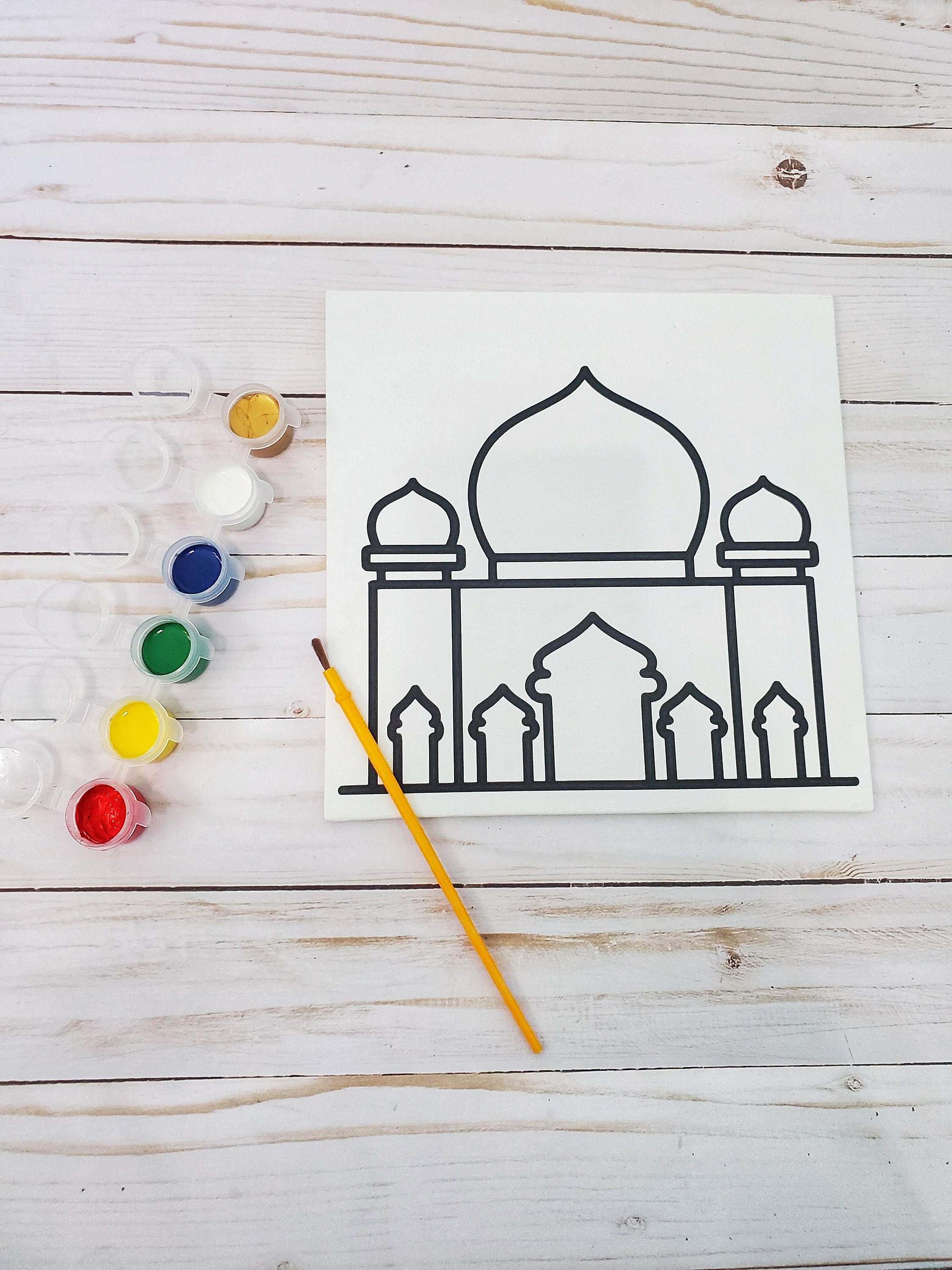 Eid Mubarak Children's Canvas Paint Set With 8 Vibrant – Muslim