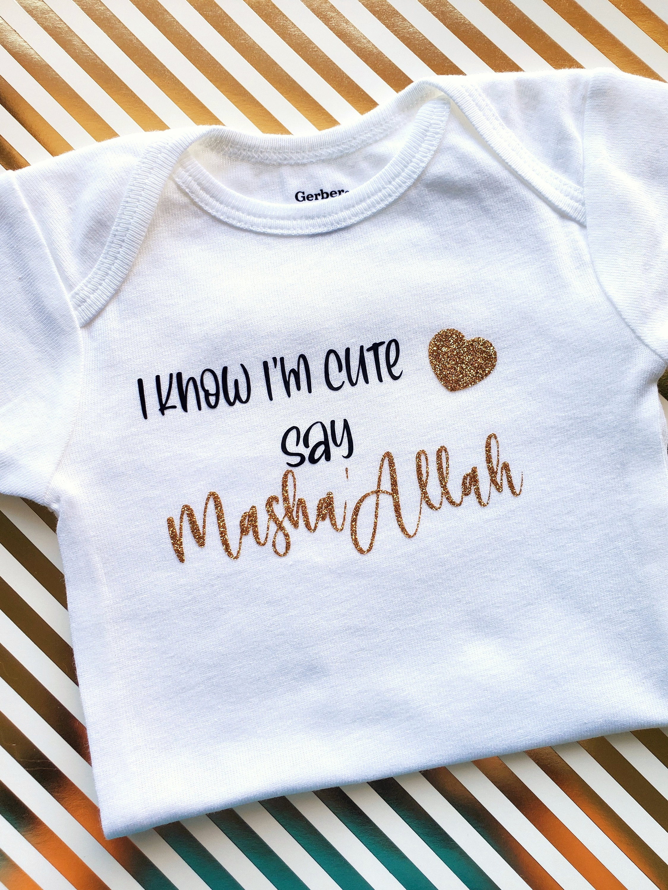 I Know I m Cute Say Masha allah Onesie® Muslim Baby Clothes  