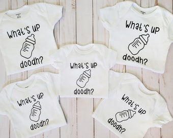 What's up Doodh? Bodysuit, Milk, Desi Baby Clothes, Unisex, Baby