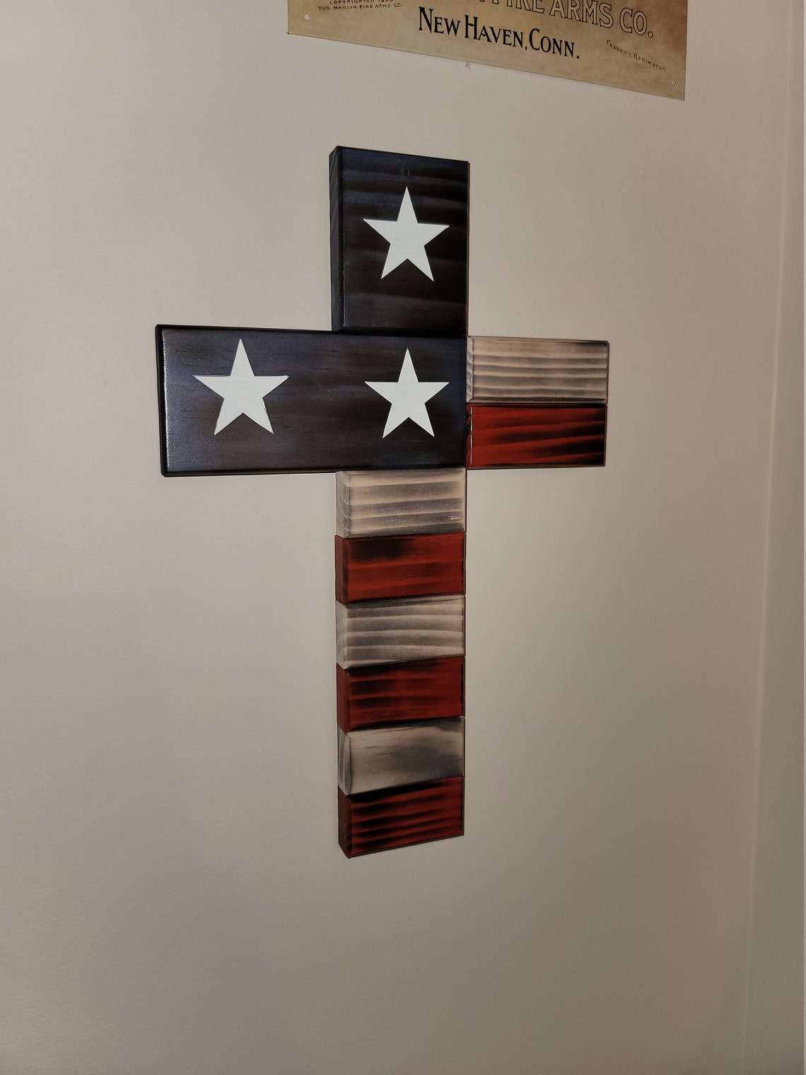 Handcrafted Rustic Wooden American Flag Cross. Handmade Cross Etsy
