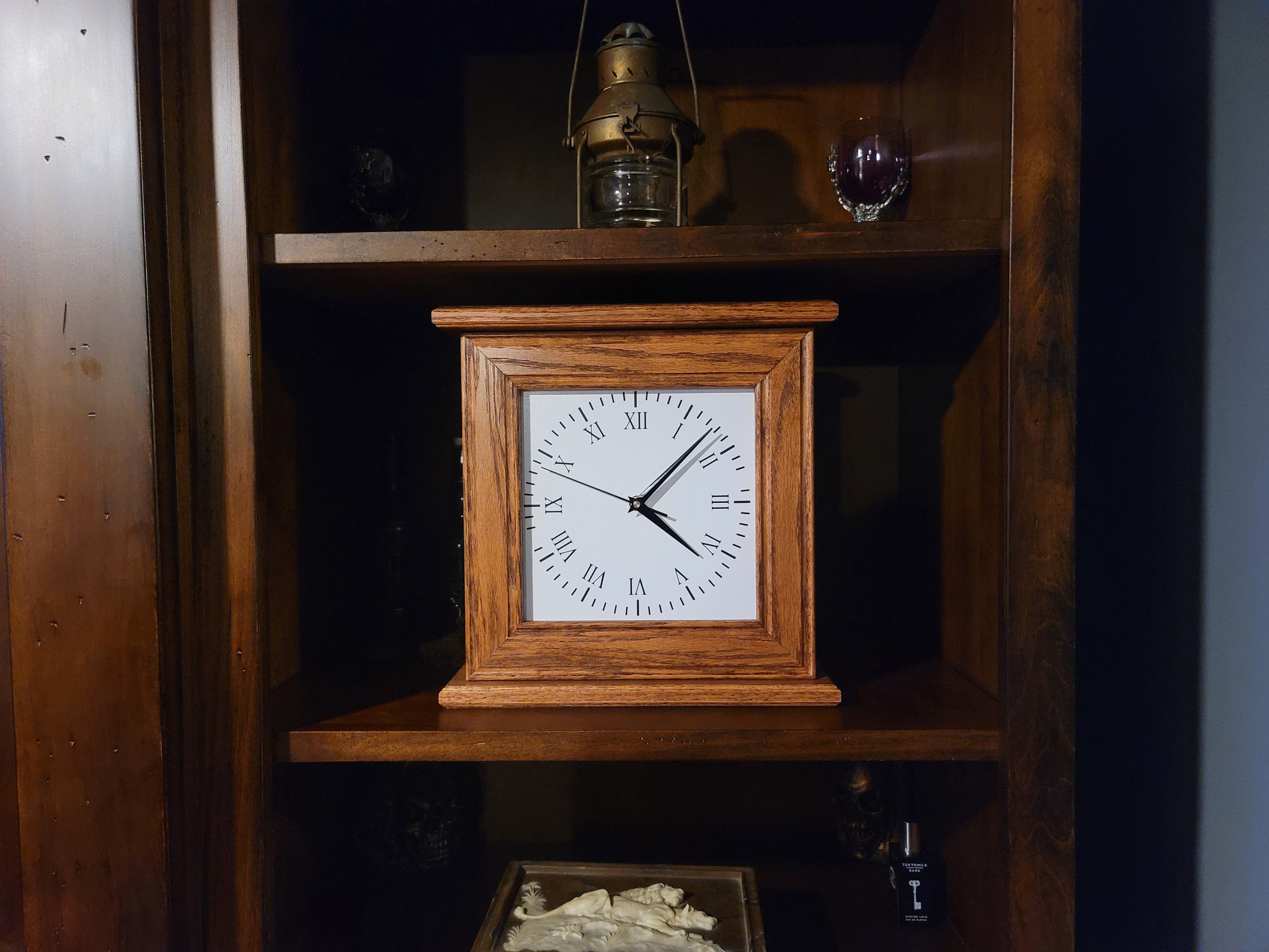 Hidden Gun Clock Pistol Concealment Clock. Hidden Gun Storage. Solid Oak Mantle Clock ...