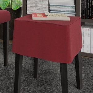 NILS Stool Cover, Handmade Natural Linen Slipcover - Custom Made To Fit NILS Stool Model