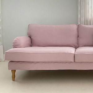 STOCKSUND 2-Seat Sofa Cover, Handmade Natural Linen Slipcover - Custom Made To Fit STOCKSUND Stoksund 2 Seater Loveseat Couch Model