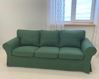 EKTORP 3-seat Sofa Cover Handmade Natural Linen Slipcover - Etsy