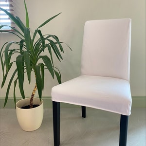 BERGMUND Chair Cover, Handmade Natural Linen Slipcover - Custom Made To Fit BERGMUND Dining Chair Model