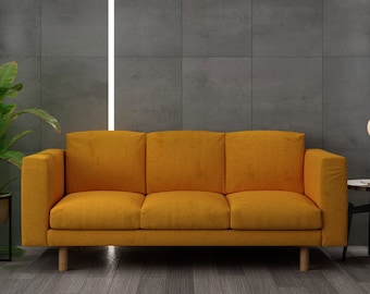 NORSBORG 3 Seat Sofa Cover, Handmade Natural Linen Slipcover - Custom Made To Fit NORSBORG 3 Seater Couch Model