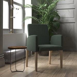 EKHARD Armchair Cover, Handmade Natural Linen Slipcover - Custom Made To Fit EKHARD Dining Chair Model