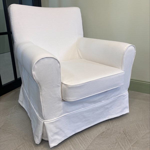 Housse de fauteuil JENNYLUND, housse en lin naturel faite main - sur mesure pour s'adapter à la chaise inclinable IKEA JENNYLUND