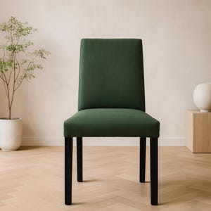 HENRIKSDAL Chair Cover - Larger Size Model, Handmade Natural Linen Slipcover, Long Medium Skirt - Custom Made To Fit HENRIKSDAL Chair Model