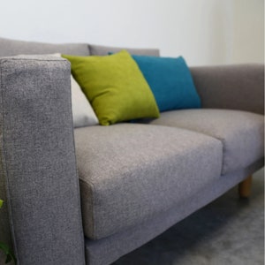 NORSBORG 2 Seat Sofa Cover, Handmade Natural Linen Slipcover - Custom Made To Fit NORSBORG 2 Seater Couch Model