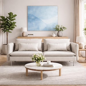 SÖDERHAMN 3 Seat Sofa Cover, Handmade Natural Linen Slipcover - Custom Made To Fit Soderhamn 3 Seater Couch Model