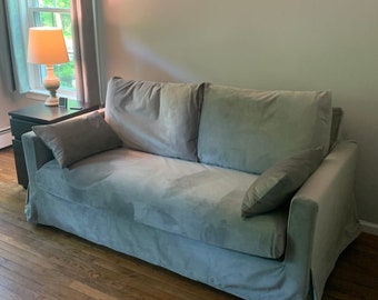 HYLTARP 2-Seat Sofa / Sofa BED Cover, Handmade Natural Linen Slipcover - Custom Made To Fit Hyltarp Model Couch Model
