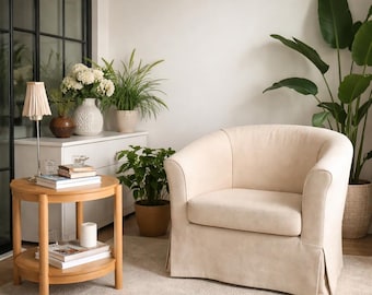 TULLSTA fauteuilhoes, handgemaakte natuurlijke linnen katoenen hoes - op maat gemaakt TULLSTA Tulsta fauteuil stoel fauteuilmodel