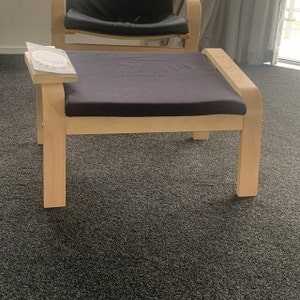 POÄNG Footstool Cover, Handmade Natural Linen Slipcover - Custom Made To Fit Poang Stool Footrest