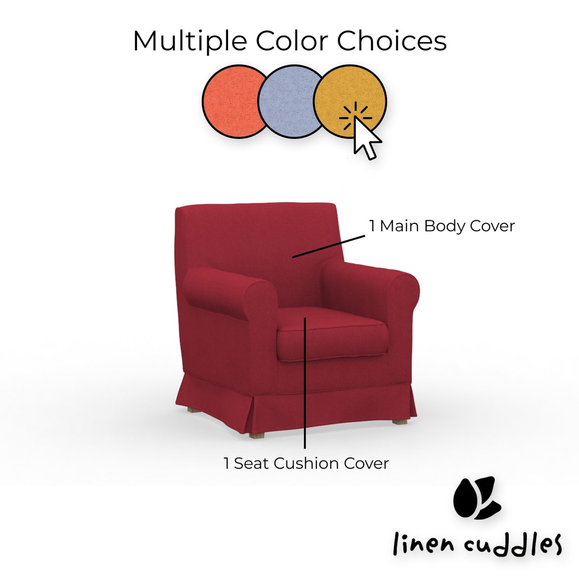 JENNYLUND Armchair Cover Handmade Natural Linen Slipcover Etsy