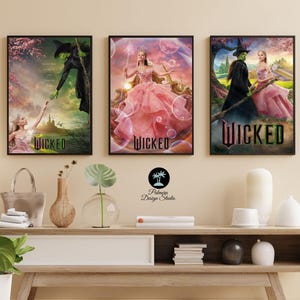 Póster digital de la película Wicked / Arte mural de Elphaba y Glinda / Ariana Grande y Cynthia Erivo