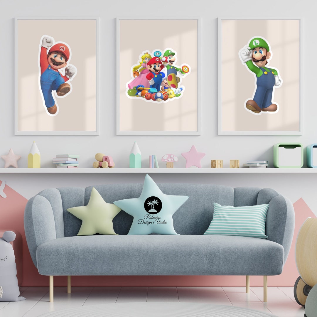 Super Mario Wall Art Mario Poster Print Set of 3 Mario Etsy Australia
