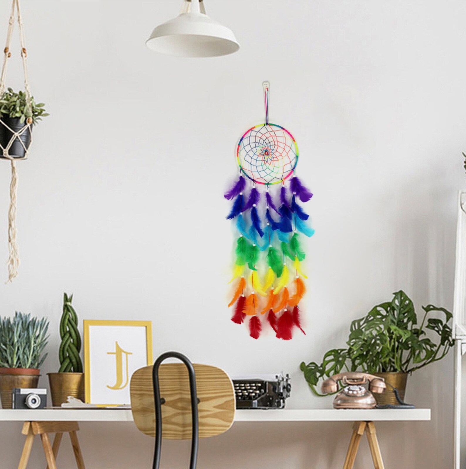 Rainbow Dream Catcher Boho Bedroom Decor Nursery Wall Decor - Etsy UK