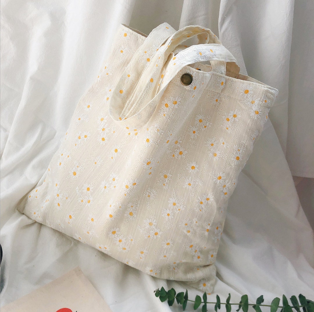 Tote Bag Tote Bag Cotton Bag White Bag Flower Bag Gifts - Etsy