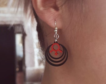 Earring symbol man woman threesome swinger libertine