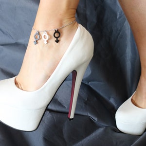 Ankle bracelet symbol woman man libertine swinger jewelry