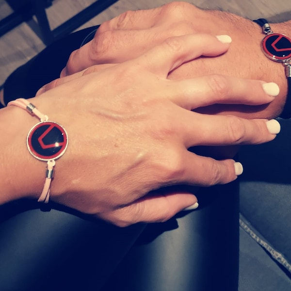 bracelet couple homme femme symbole libertin