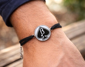 BetaBoy "Jack of Spade" men's bracelet | Beta Boy libertine symbol |