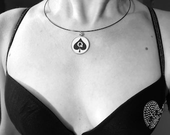 Jewel Necklace Queen Of Spade cuckold libertine