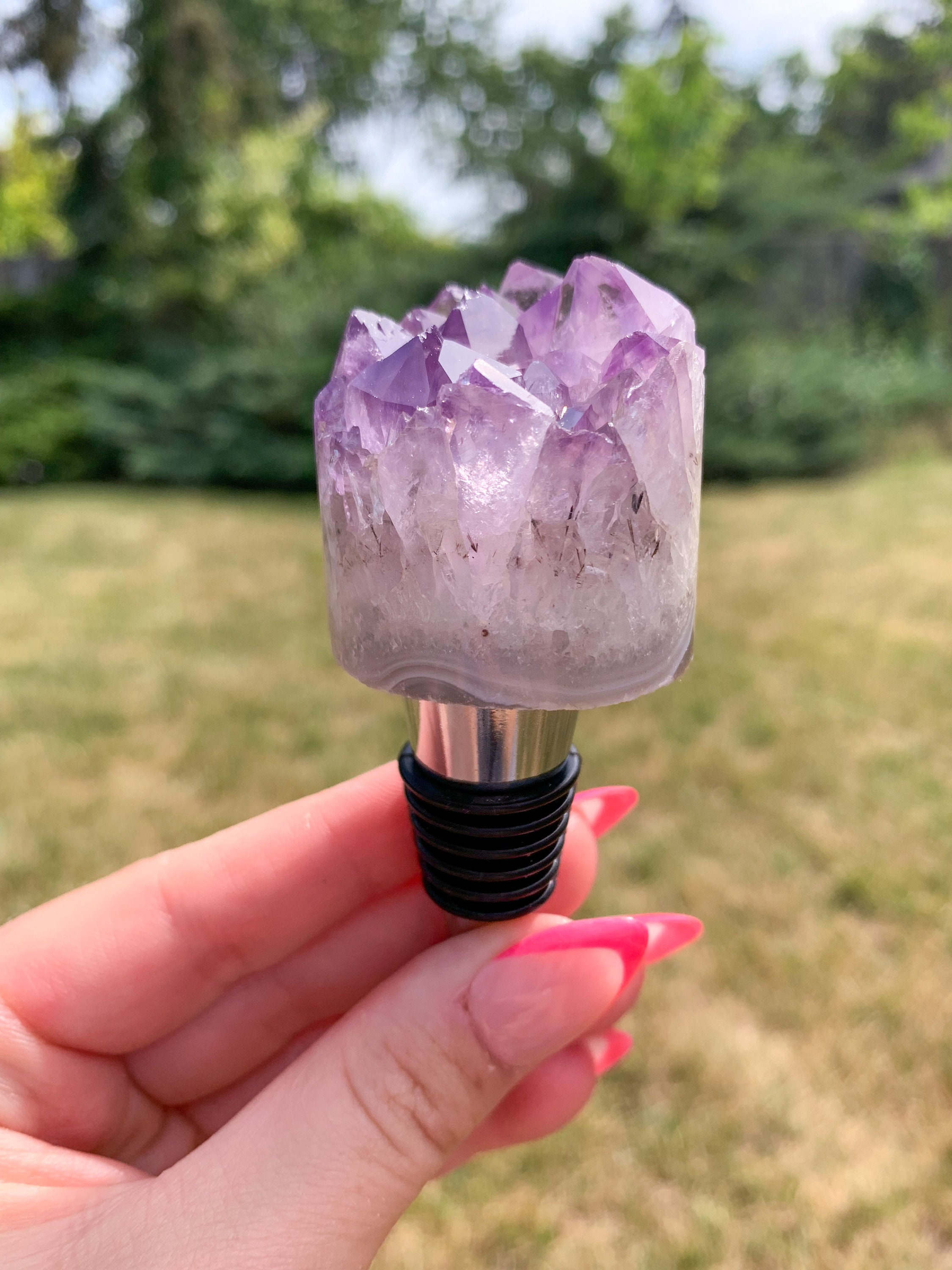 Amethyst Crystal Wine Stopper Etsy