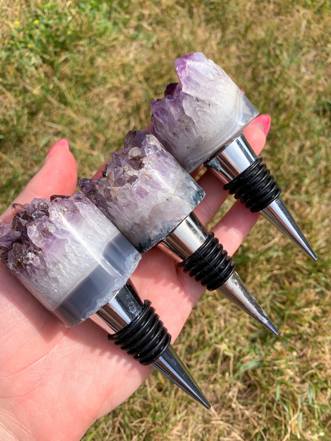Amethyst Crystal Wine Stopper Etsy