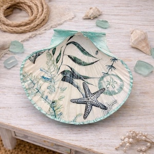 Shell trinket dish sealife design choice of finish (one postage charge for multiple purchases)