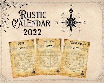 Steampunk Calendar 2022 April 2022 Rustic Steampunk Calendar Page | Etsy