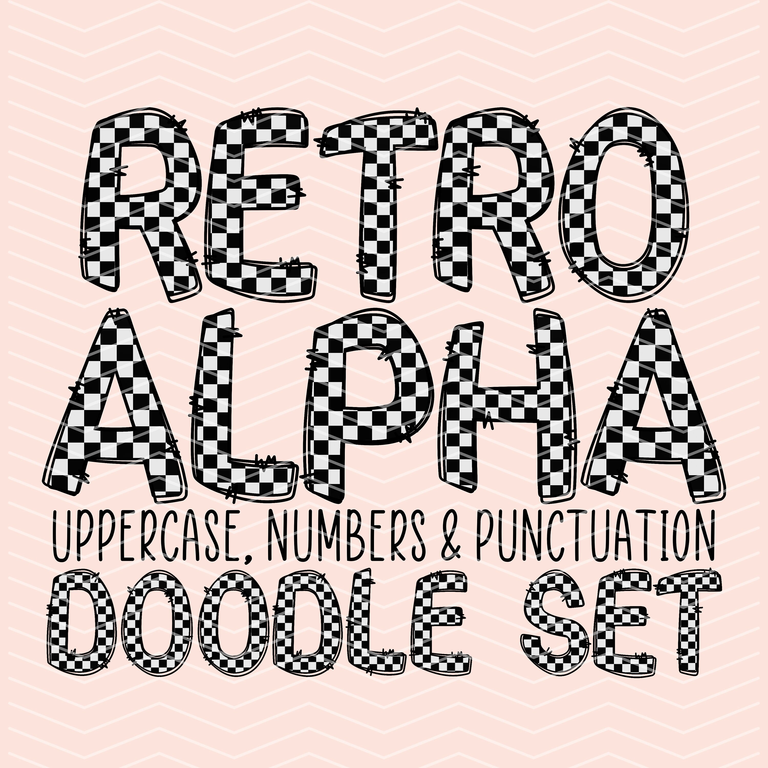 Checker Doodle Letters Png Checker Font Png Kids Sublimation Etsy