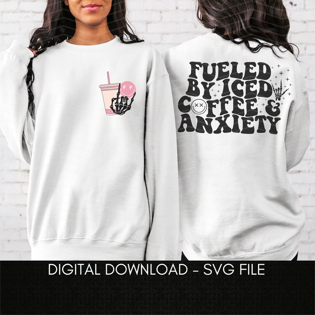 Fueled by Iced Coffee Anxiety Sleeve Sweatshirt