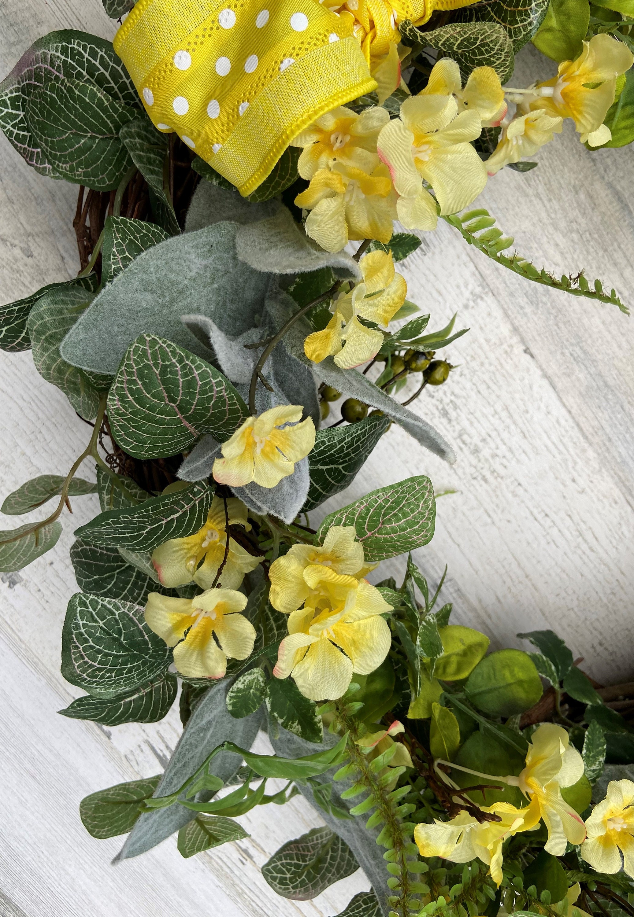 Yellow Flowers Wreath Summer Front Door Wreath Country Etsy UK